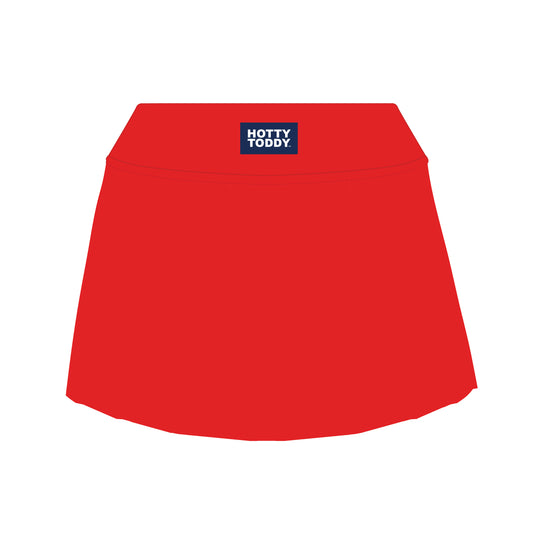 The Alli Tennis Skort Hotty Toddy Woven Label  | Youth Bright Red