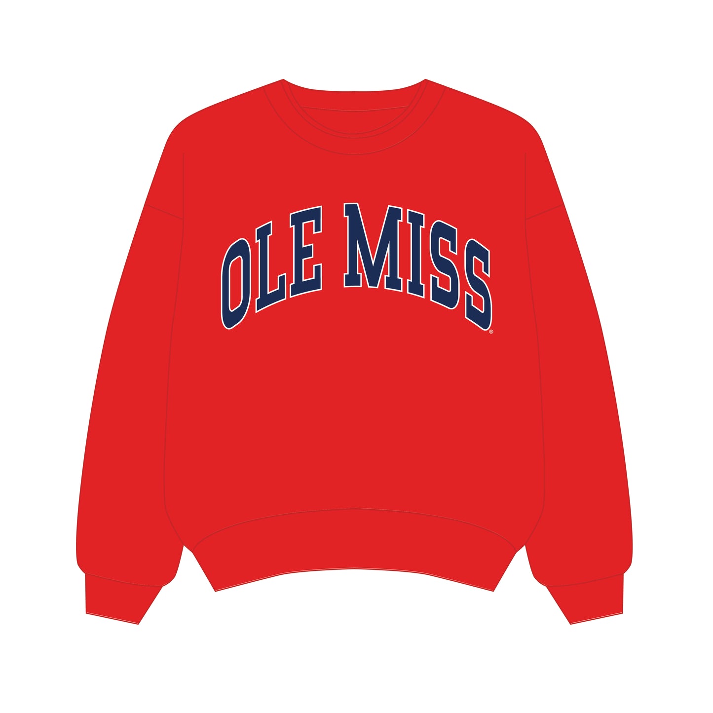 The Olivia Oversized Crewneck Ole Miss | Youth Bright Red