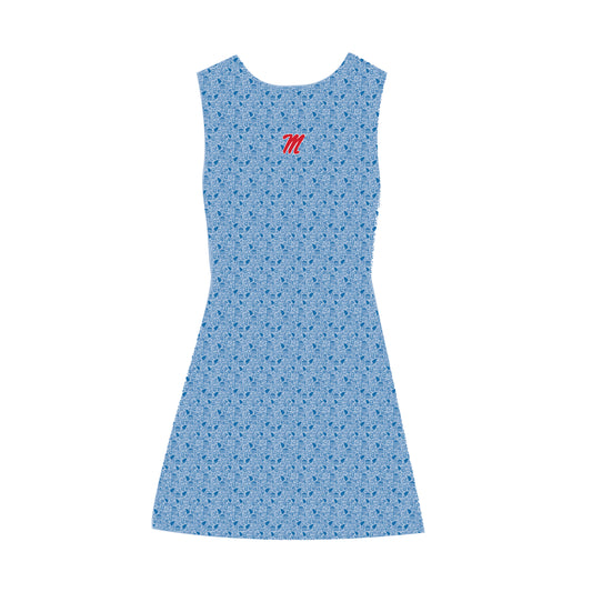 The Grace Pattern Dress Ole Miss | Toddler/Youth Powder Blue