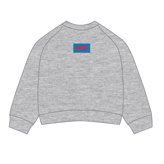 The Ava Airy Crewneck Hotty Toddy Woven Label | Heather Grey