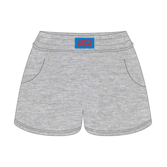 The Ava Airy Shorts Hotty Toddy Woven Label | Heather Grey
