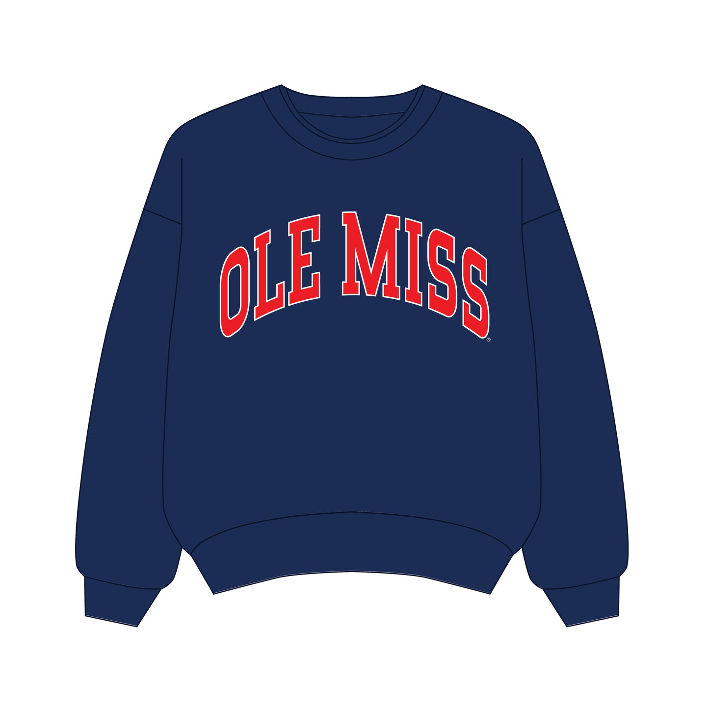 The Olivia Oversized Crewneck Ole Miss | Youth Navy
