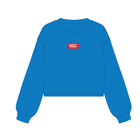 The Becca Boxy Crewneck Hotty Toddy Woven Label | Youth Powder Blue