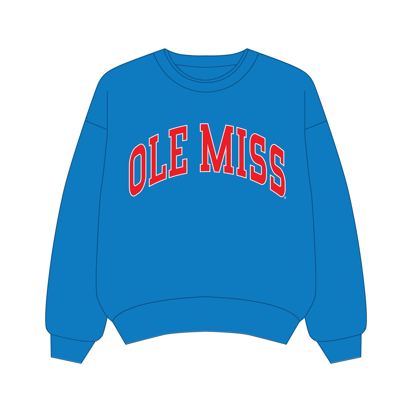 The Olivia Oversized Crewneck Ole Miss | Youth Powder Blue
