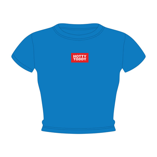 The Raegan Ribbed Baby Tee Hotty Toddy Woven Label | Powder Blue