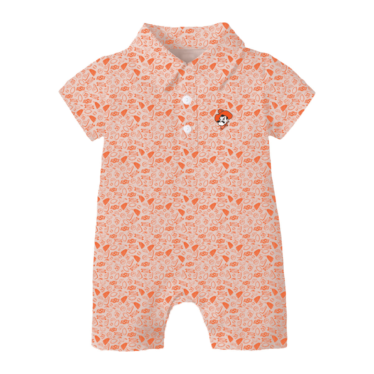 The James Romper Oklahoma State | Baby Orange