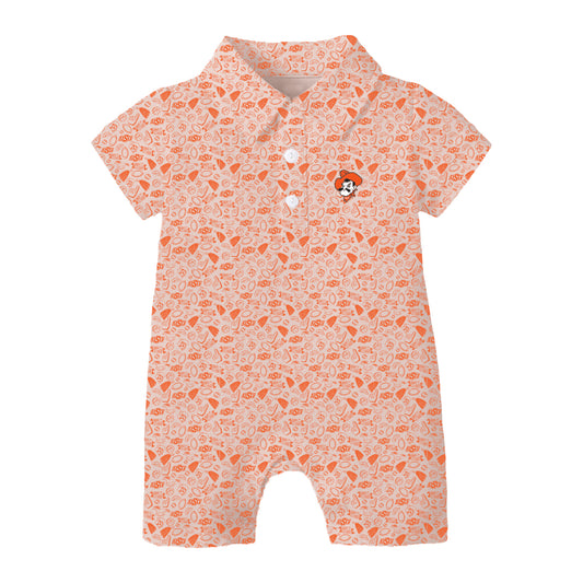 The James Romper Oklahoma State | Baby Orange