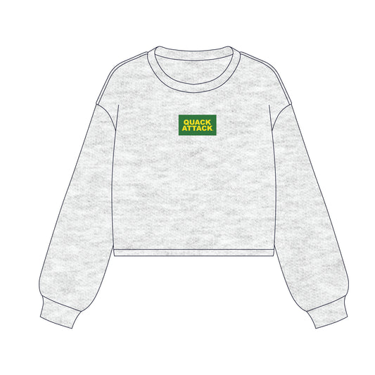 The Becca Boxy Crewneck Quack Attack Woven Label | Ash