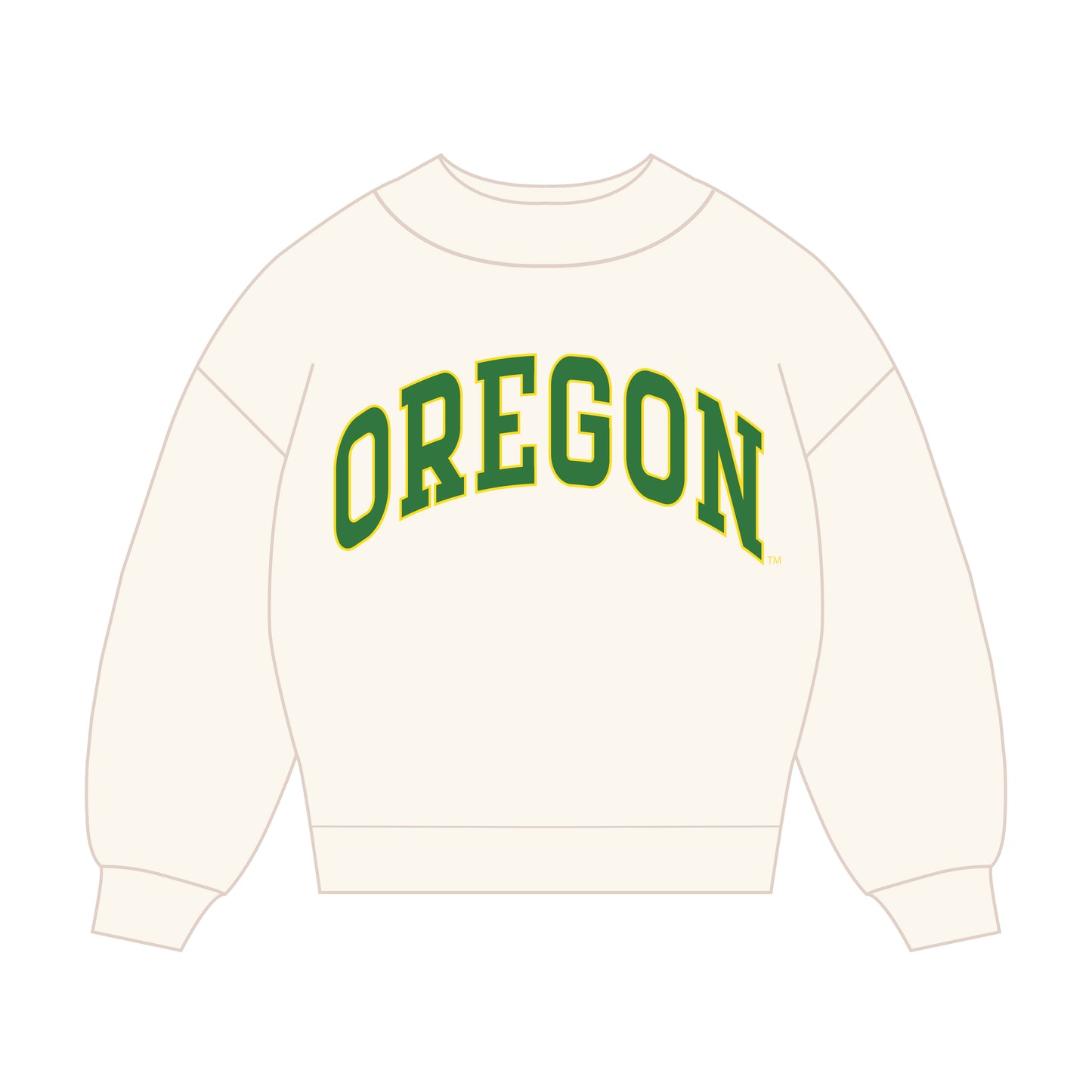 The Madi Classic Mockneck Oregon Applique | Bone