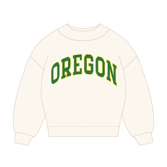 The Madi Classic Mockneck Oregon Applique | Bone