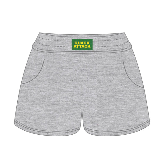 The Ava Airy Shorts Quack Attack Woven Label | Heather Grey