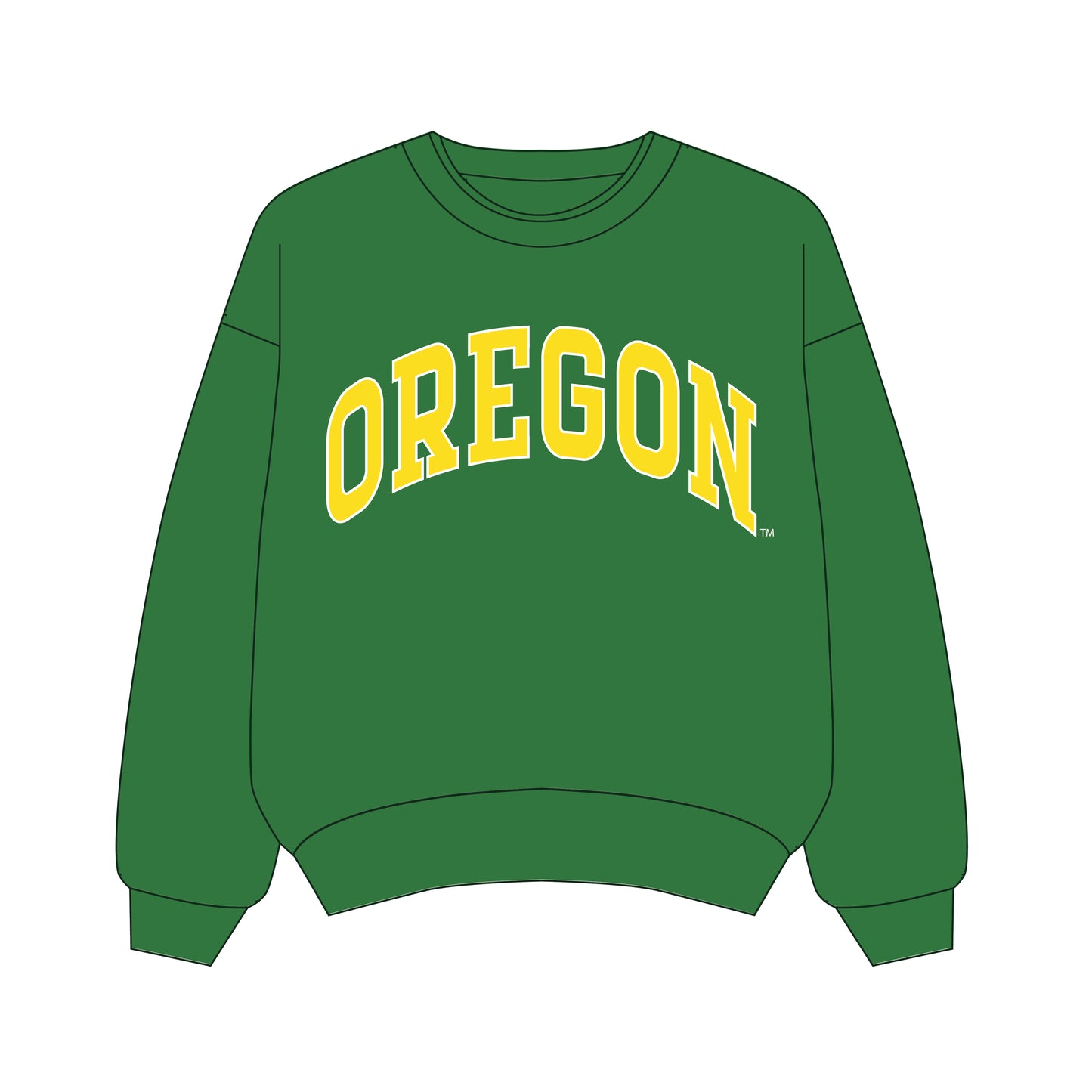 The Olivia Oversized Crewneck Oregon | Kelly Green