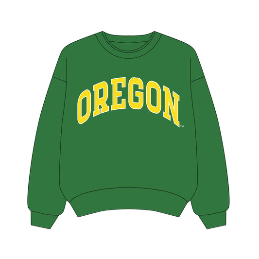 The Olivia Oversized Crewneck Oregon | Kelly Green