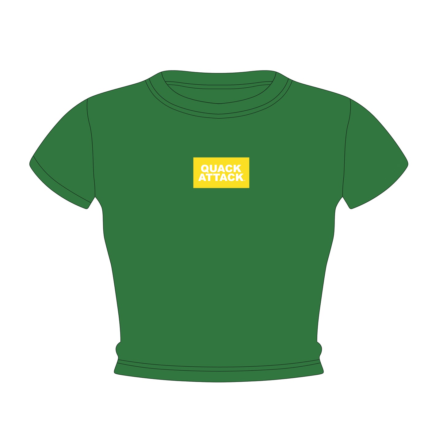 The Raegan Ribbed Baby Tee Quack Attack Woven Label | Kelly Green
