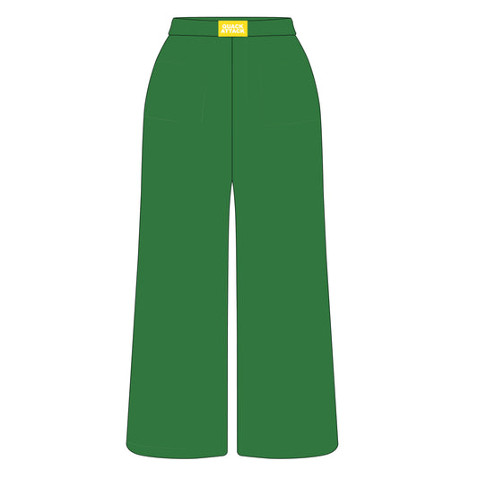 The Ava Airy Pants Quack Attack Woven Label | Kelly Green