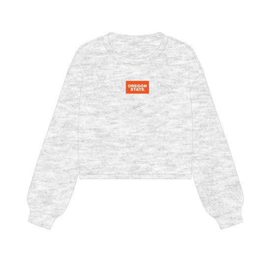 The Becca Boxy Crewneck Beaver Fever Woven Label | Ash