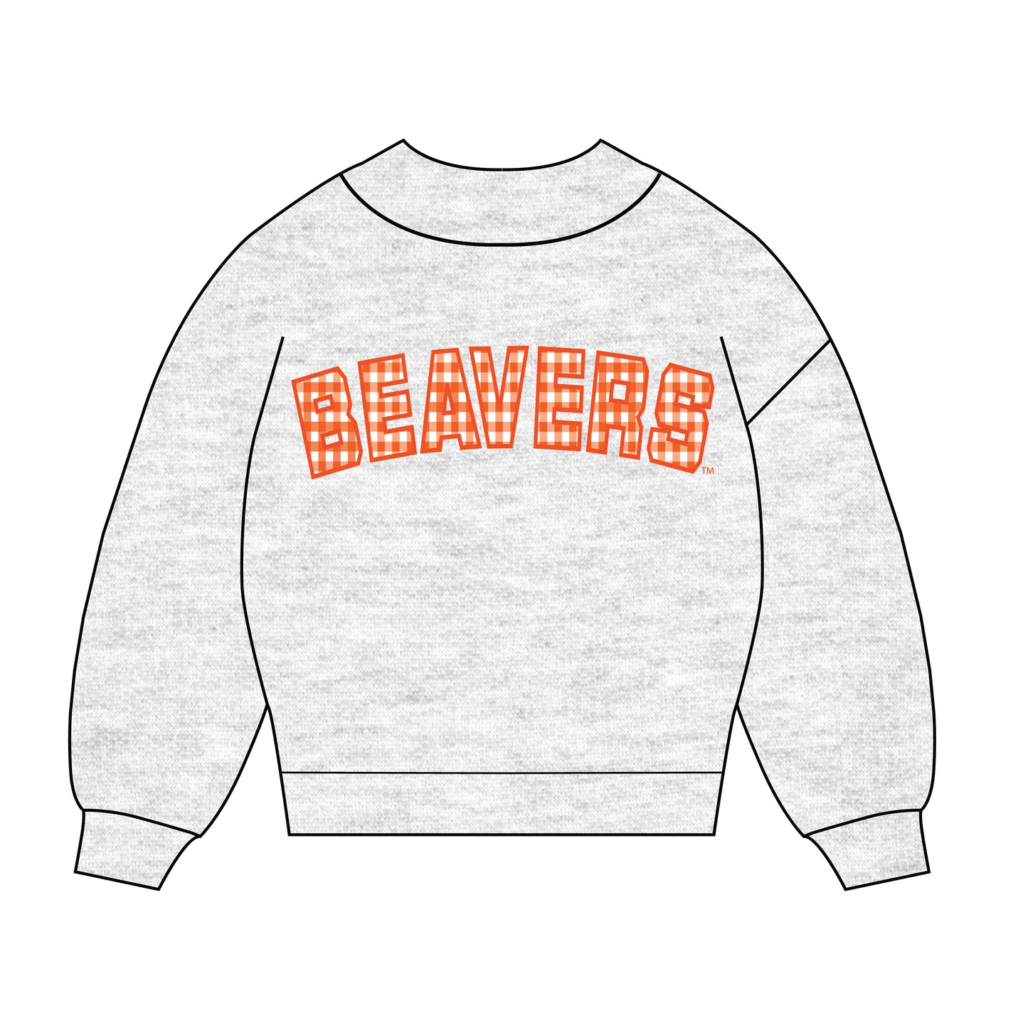 The Mallory Gingham Mockneck Oregon State | Ash