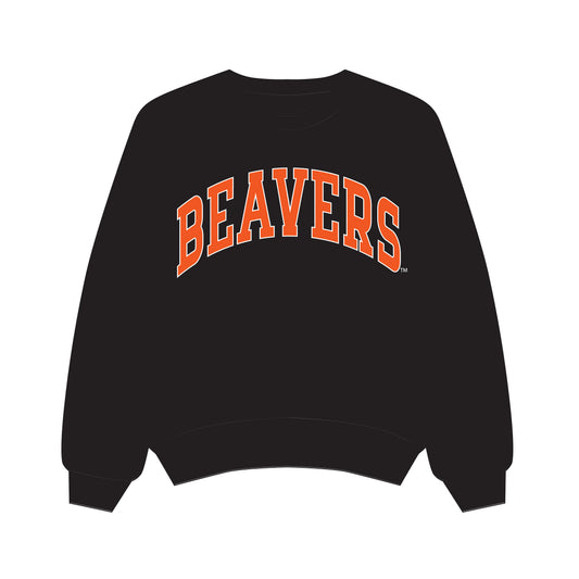 The Olivia Oversized Crewneck Oregon State | Black