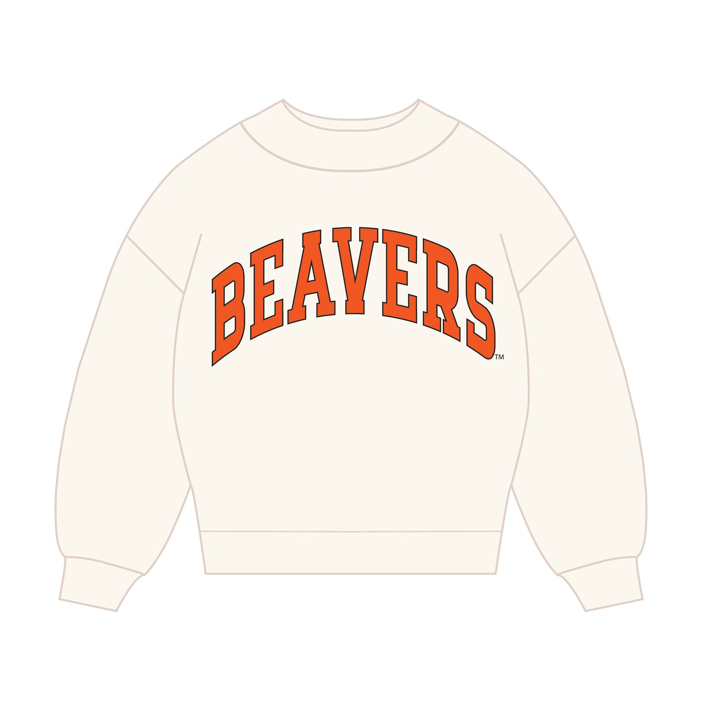 The Madi Classic Mockneck Beavers Applique | Bone