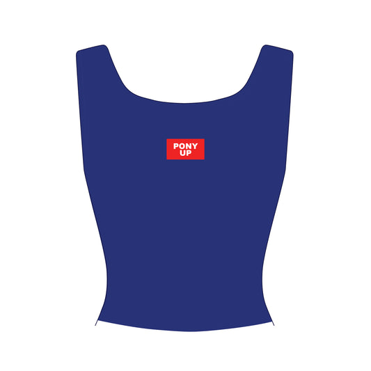 The Alli Ribbed Tank Pony Up Woven Label | Royal Blue