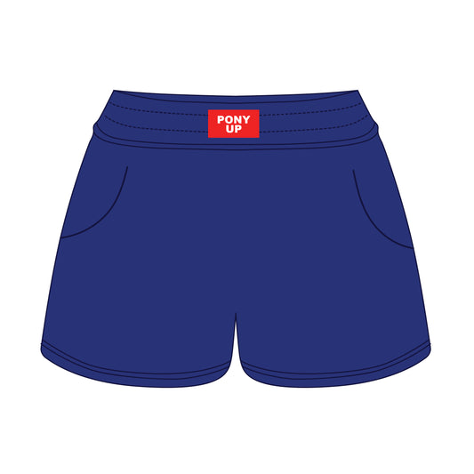 The Ava Airy Shorts Pony Up Woven Label | Youth Royal Blue