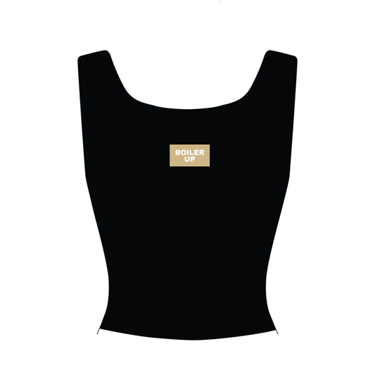 The Alli Airy Tank Boiler Up Woven Label | Black