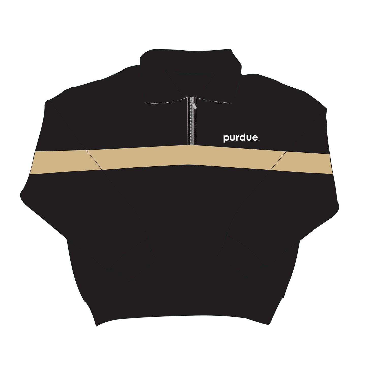 The Heather Half Zip Purdue | Youth Black