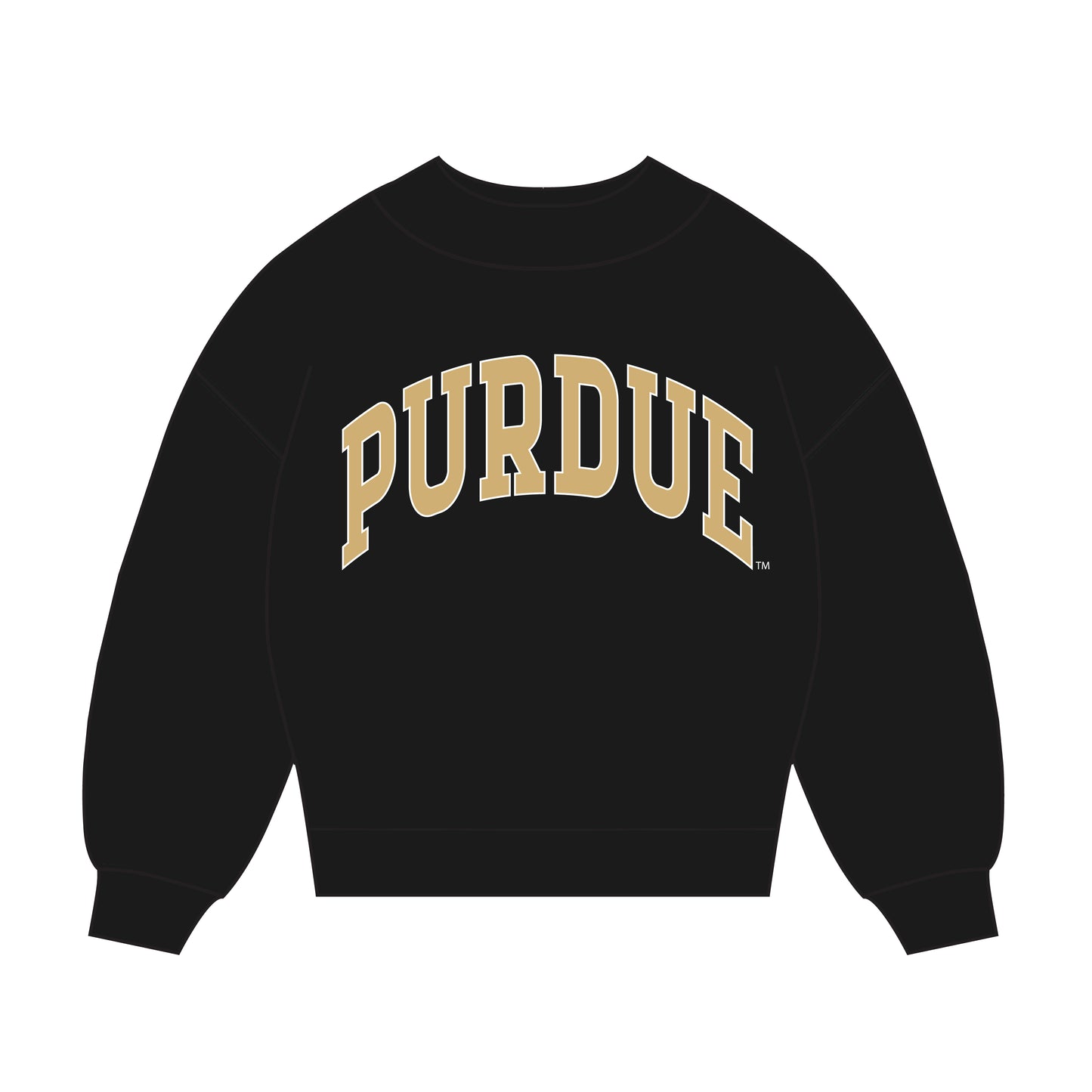 The Madi Classic Mockneck Purdue Applique | Youth Black
