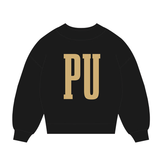 The Madi Varsity Mockneck Purdue | Black