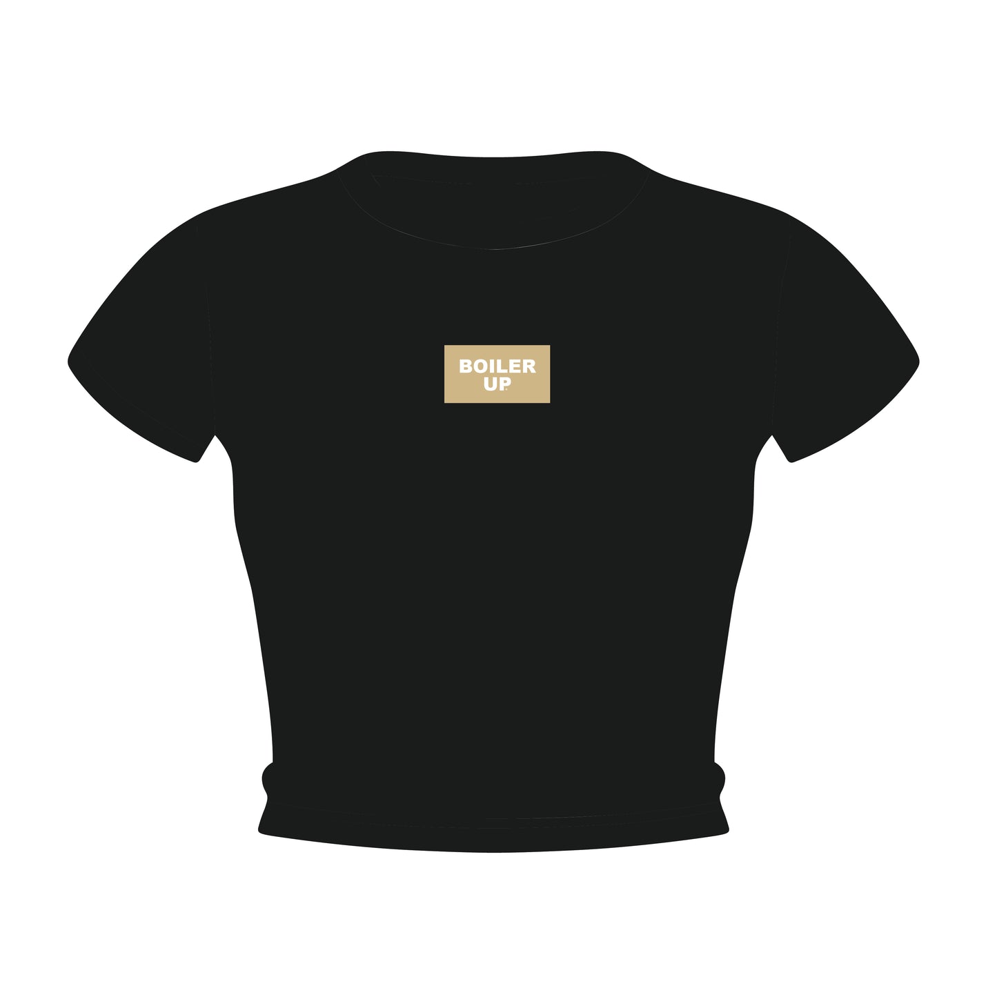 The Raegan Ribbed Baby Tee Boiler Up Woven Label | Black