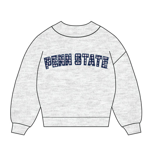 The Mallory Gingham Mockneck Penn State | Youth Ash