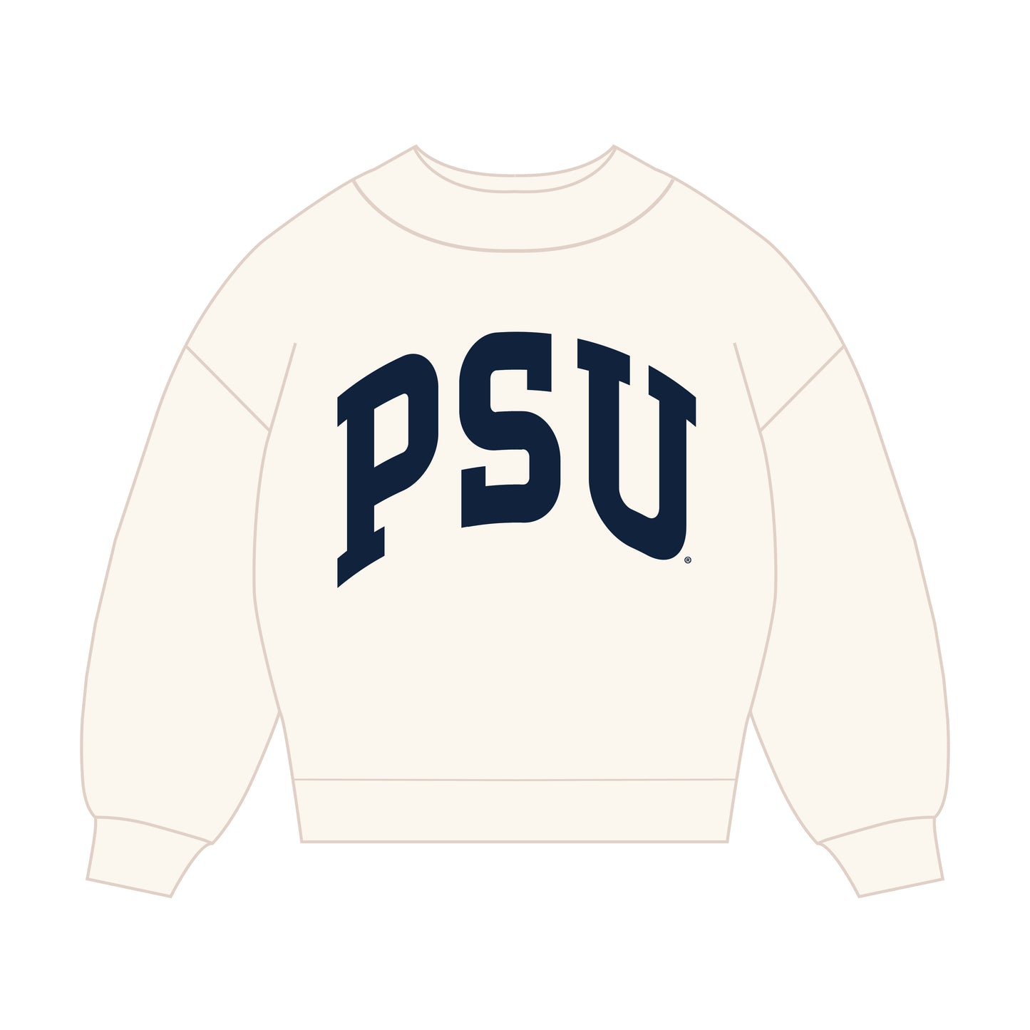 The Madi Classic Mockneck Penn State Applique | Bone