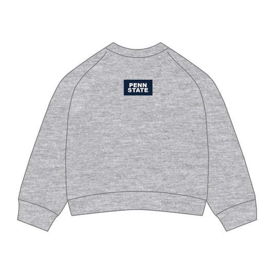 The Ava Airy Crewneck Penn State Woven Label | Heather Grey
