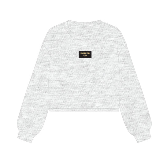 The Becca Boxy Crewneck Boiler Up Woven Label | Ash
