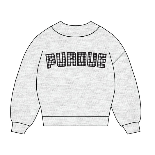 The Mallory Gingham Mockneck Purdue | Ash