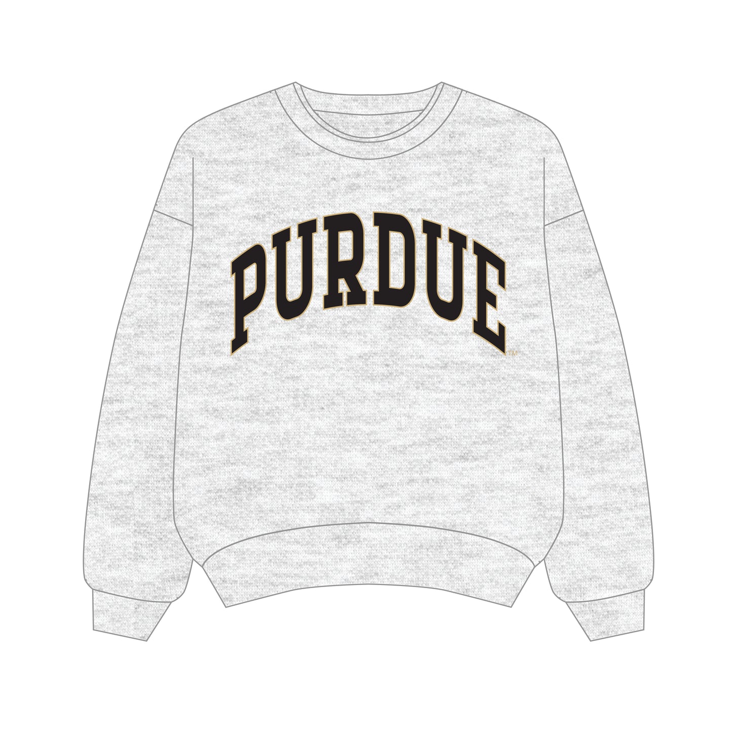 The Olivia Oversized Crewneck Purdue | Ash