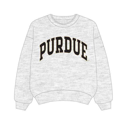 The Olivia Oversized Crewneck Purdue | Ash