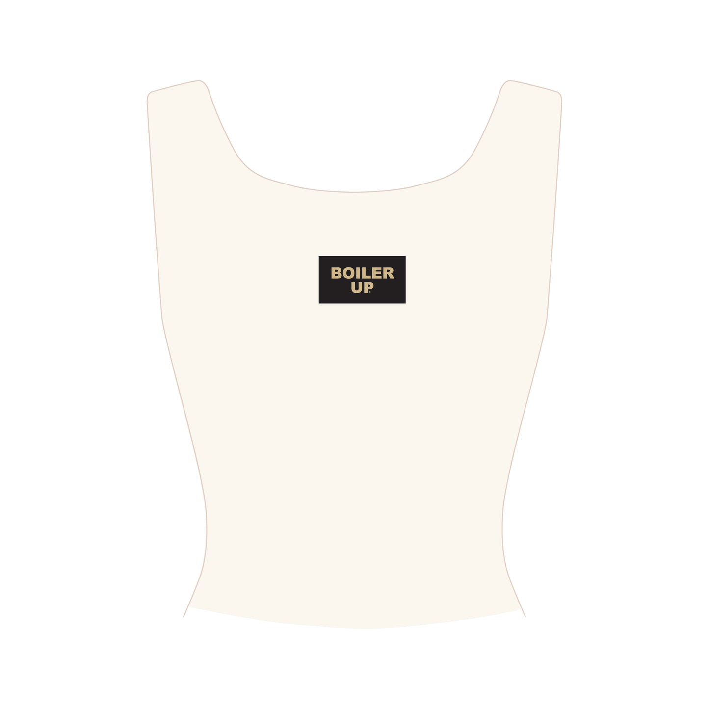 The Alli Ribbed Tank Boiler Up Woven Label | Bone