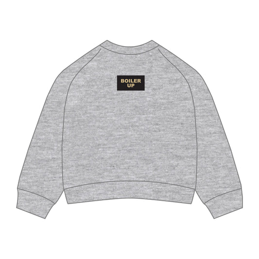 The Ava Airy Crewneck Boiler Up Woven Label | Heather Grey