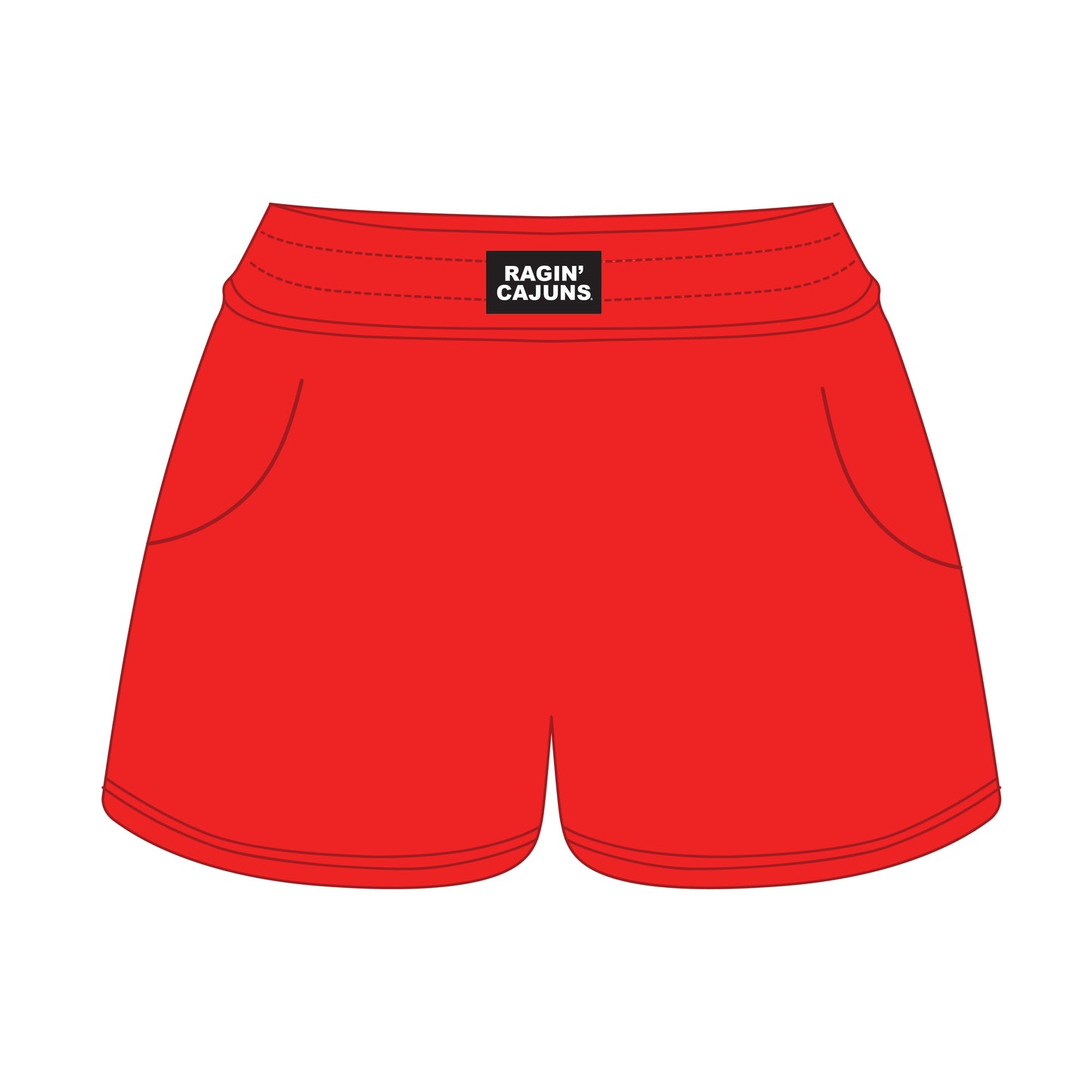 The Ava Airy Shorts Ragin' Cajuns Woven Label | Bright Red