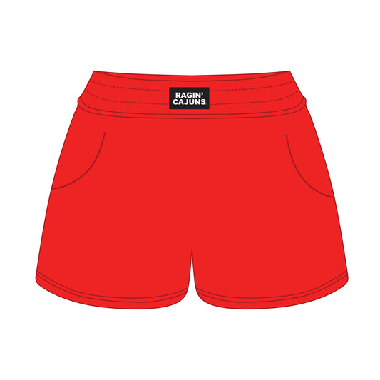 The Ava Airy Shorts Ragin' Cajuns Woven Label | Youth Bright Red