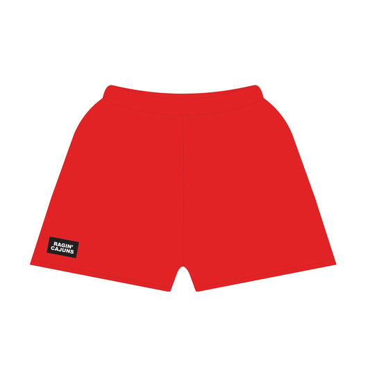 The Becca Shorts Ragin' Cajuns Woven Label | Bright Red