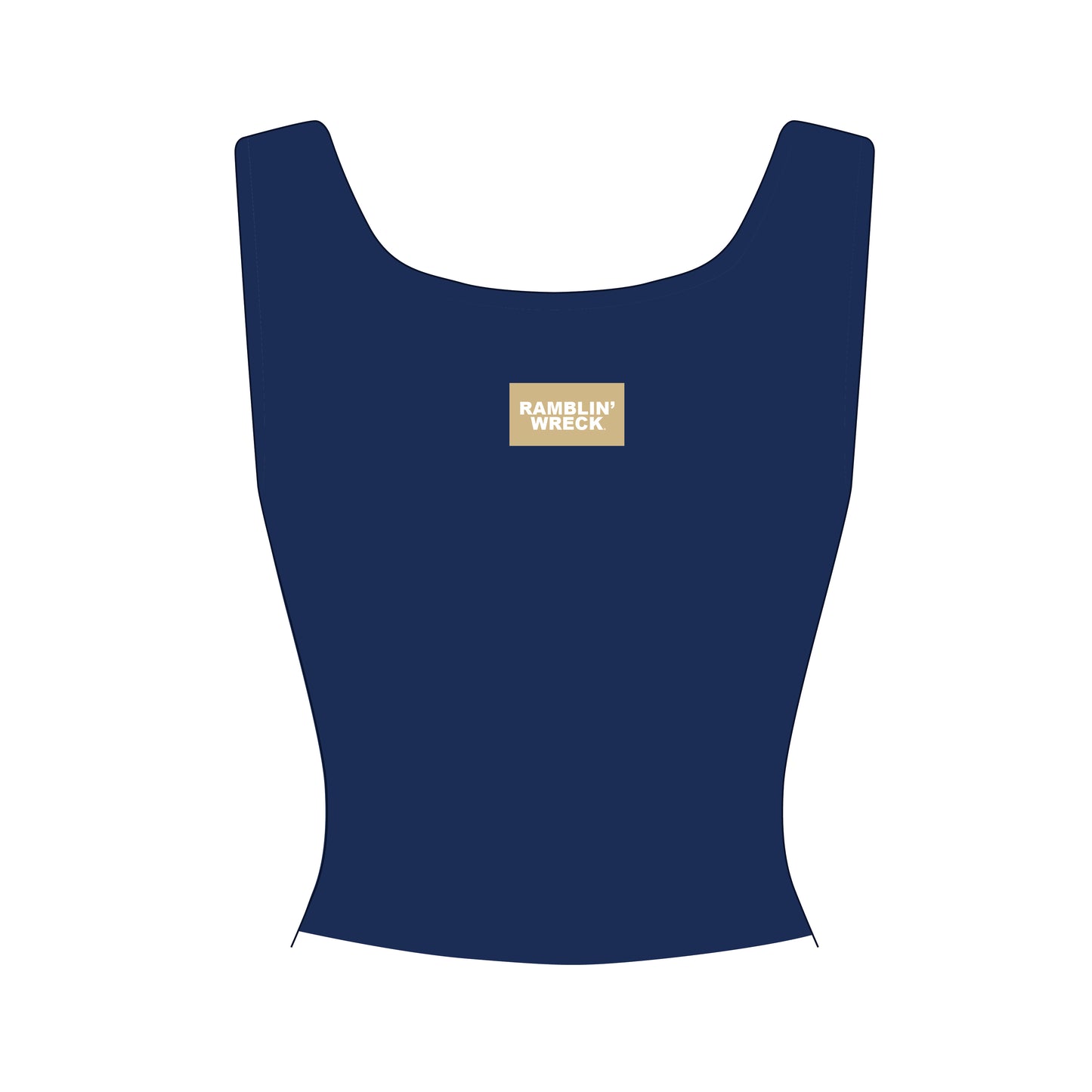 The Alli Ribbed Tank Ramblin' Wreck Woven Label | Navy