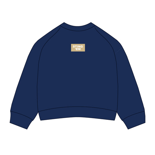 The Ava Airy Crewneck Sting 'Em Woven Label | Youth Navy