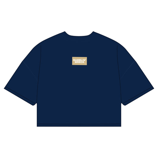 The Kristen Airy Shirt Ramblin' Wreck Woven Label | Navy