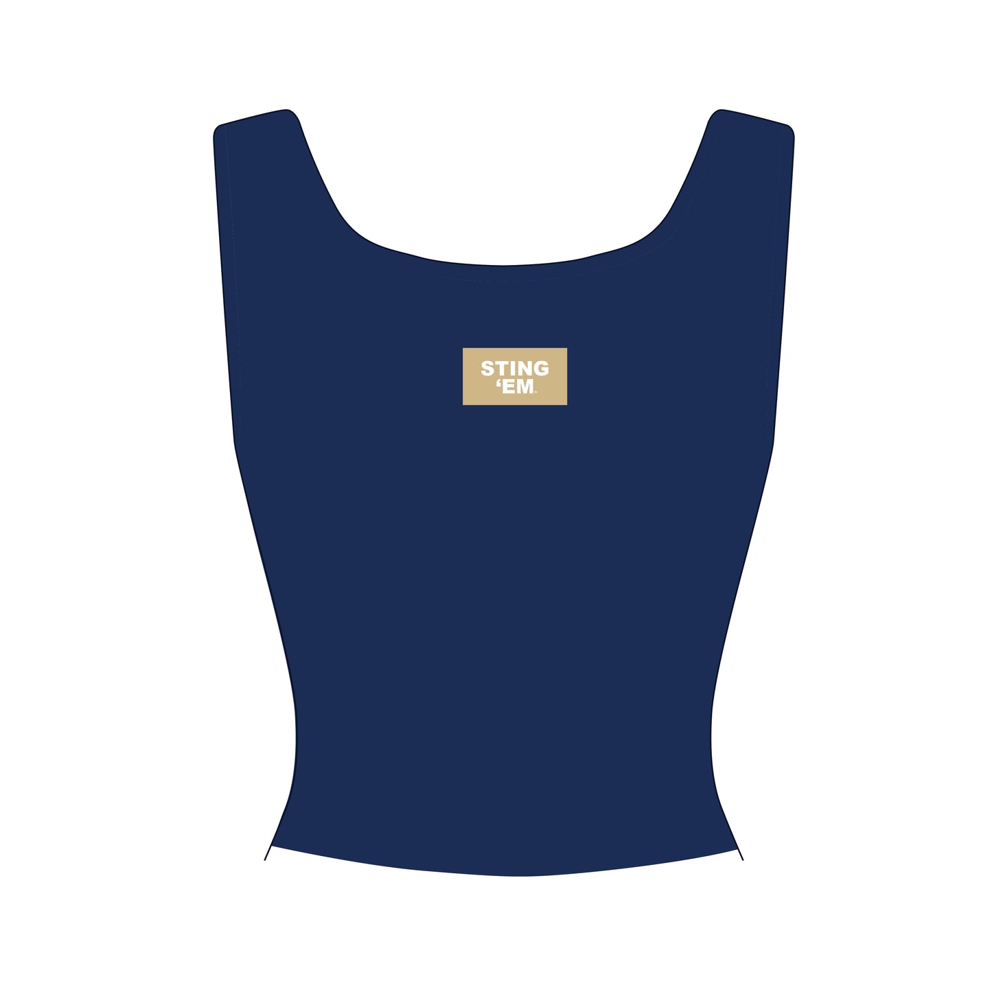 The Alli Ribbed Tank Sting 'Em Woven Label | Navy