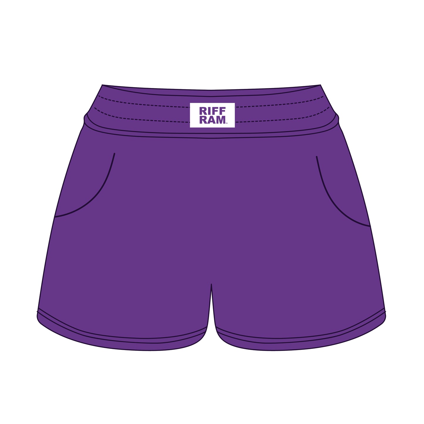 The Ava Airy Shorts Riff Ram Woven Label | Purple