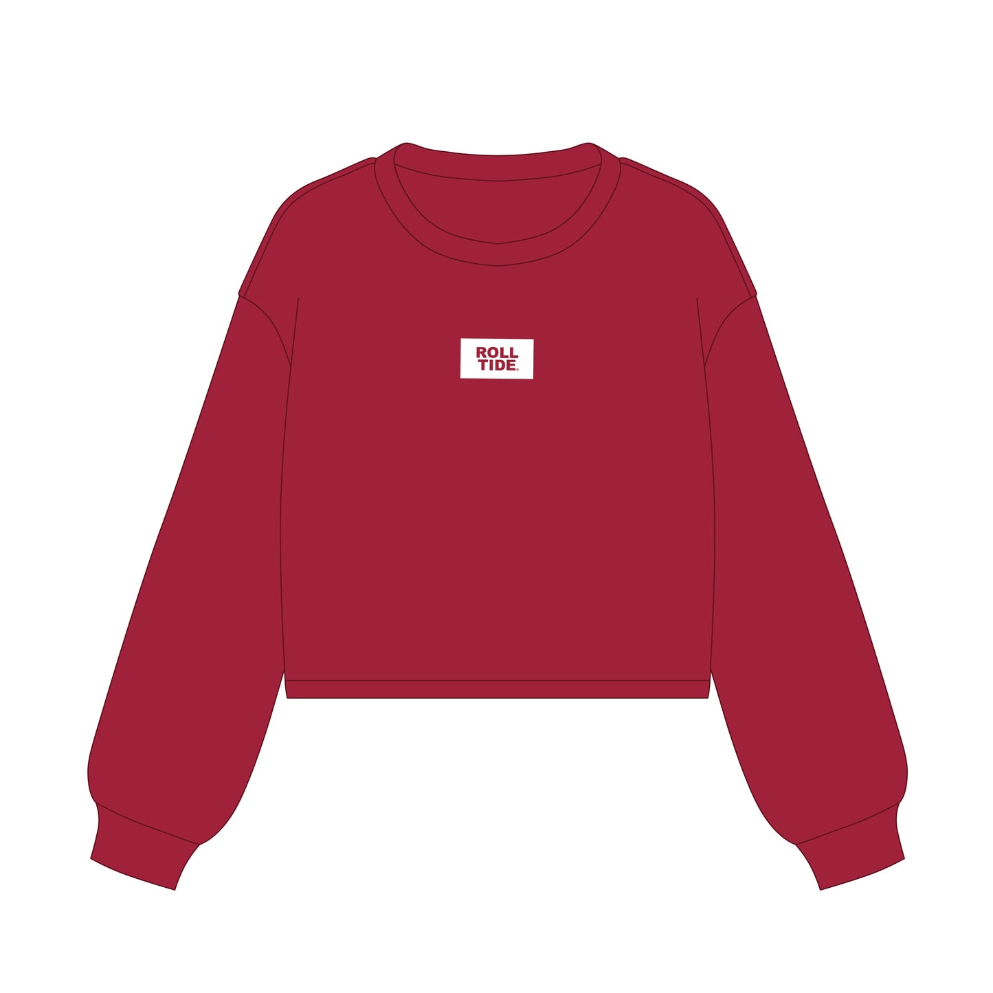 The Becca Boxy Crewneck Roll Tide Woven Label | Youth Crimson