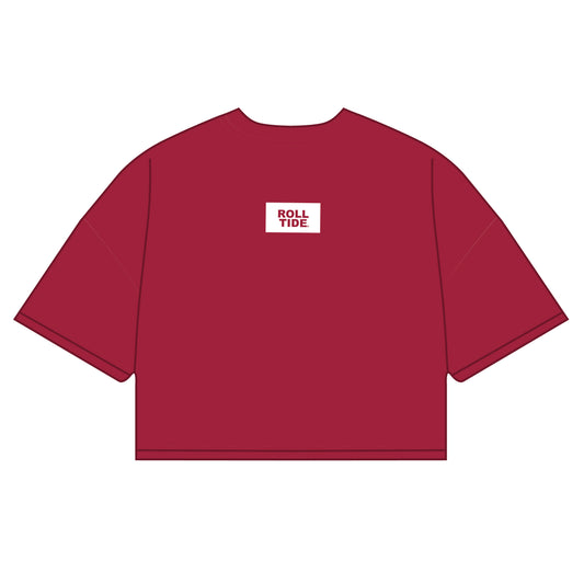 The Kristen Airy Top Roll Tide Woven Label | Crimson