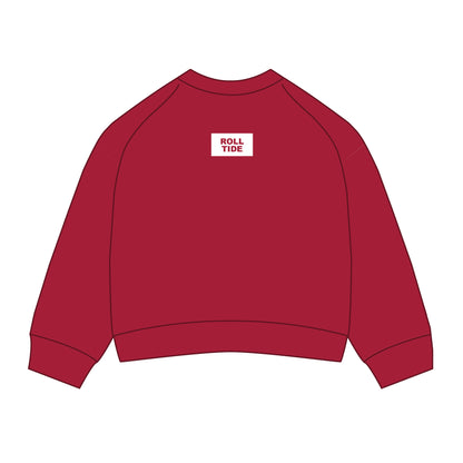 The Ava Airy Crewneck Roll Tide Woven Label | Crimson